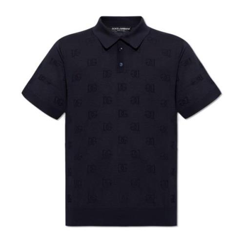 Polo shirt met logo Dolce & Gabbana , Black , Heren