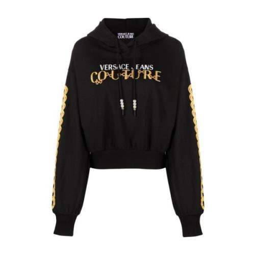 Zwarte Sweatshirts voor Dames Aw23 Versace Jeans Couture , Black , Dam...