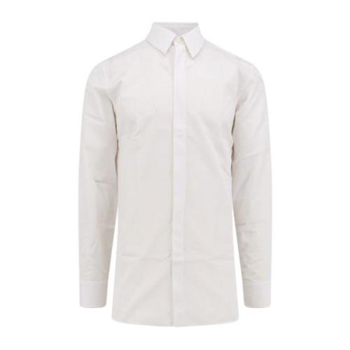 Witte Overhemd met Geborduurd Logo Givenchy , White , Heren