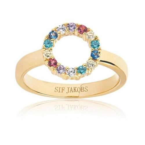 Elegante Piccolo Ring met CZ Stenen Sif Jakobs Jewellery , Yellow , Da...