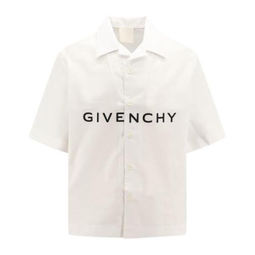Witte Button-Up Overhemd met Givenchy Print Givenchy , White , Heren