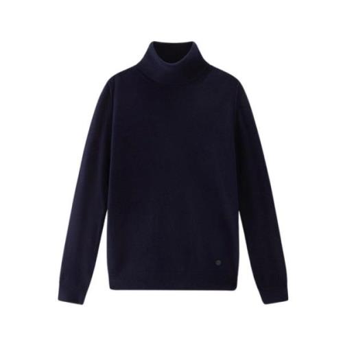 Melton Blauwe Wolmix Coltrui Woolrich , Blue , Dames