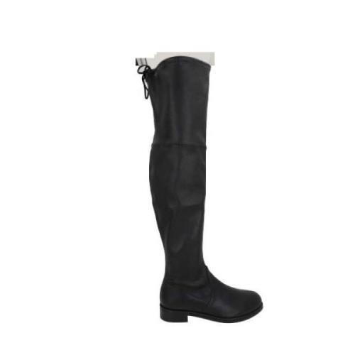 Zwarte Stretchleren Laarzen Stuart Weitzman , Black , Dames