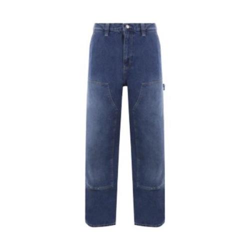 Blauwe Oversize Workwear Jeans Stüssy , Blue , Heren