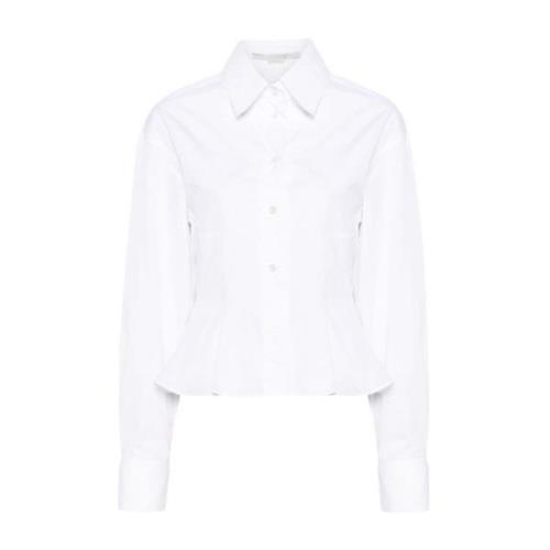 Witte Katoenen Poplin Peplum Shirt Stella McCartney , White , Dames