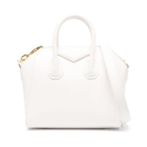 Witte Leren Handtas met Gouden Hardware en Iconisch Logo Givenchy , Wh...