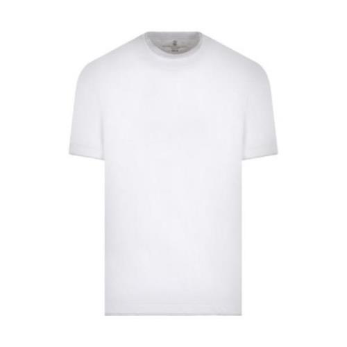 Witte T-shirt met Grijze Rand van Brunello Cucinelli Brunello Cucinell...
