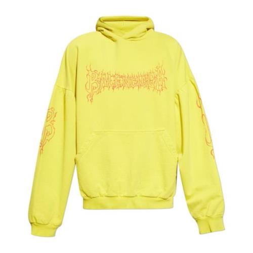Oversized hoodie Balenciaga , Yellow , Heren