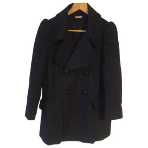 Pre-owned Wool outerwear Miu Miu Pre-owned , Black , Dames