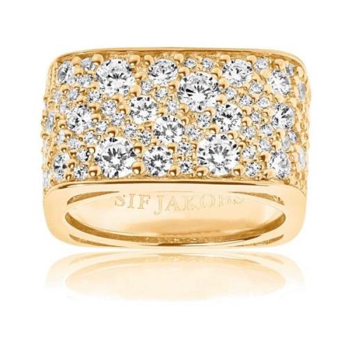 Quadrato Zilveren Ring met Witte Zirkonia Sif Jakobs Jewellery , Yello...