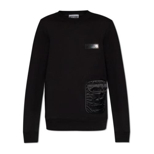 Sweatshirt met logo Moschino , Black , Heren