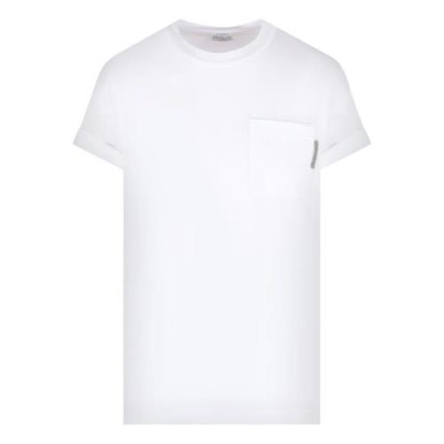 Witte T-shirts en Polos met Korte Mouwen Brunello Cucinelli , White , ...
