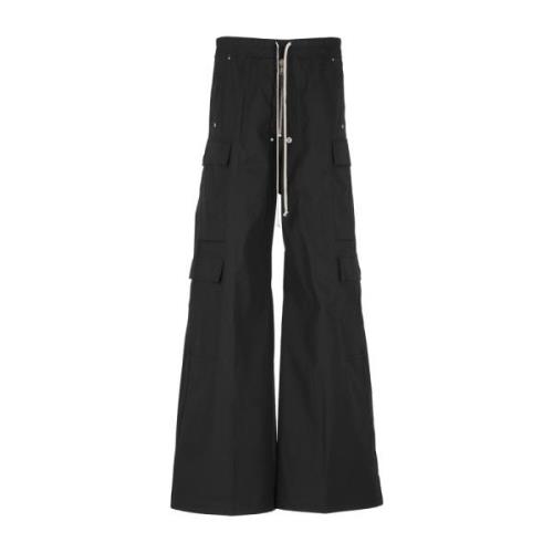 Zwarte katoenen broek met elastische taille Rick Owens , Black , Heren