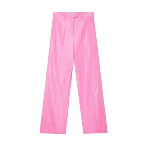 Wijde broek van imitatieleer Stand Studio , Pink , Dames