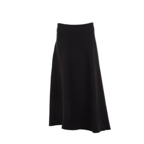 Zwarte Wol Gebreide Midi Rok Jil Sander , Black , Dames