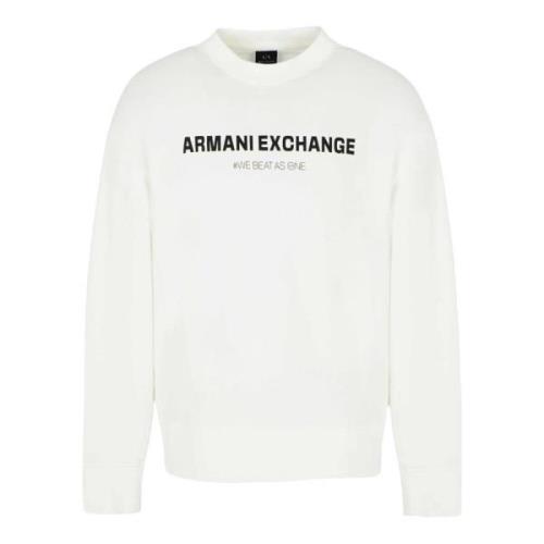 Heren Sweatshirt zonder capuchon Armani Exchange , White , Heren
