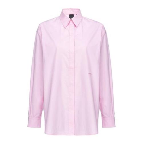 Klassieke Poplin Overhemd Pinko , Pink , Dames