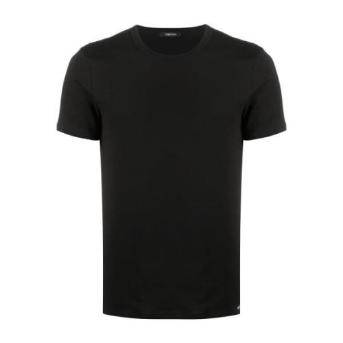 Zwart Katoenmix T-Shirt voor Heren Tom Ford , Black , Heren