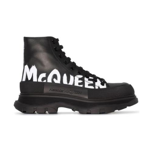 Zwarte laarzen met oversized rubberen zool Alexander McQueen , Black ,...