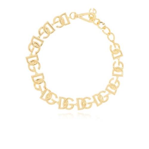 Choker met logo Dolce & Gabbana , Yellow , Dames