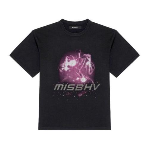 Zwart Grafisch Print T-Shirt Misbhv , Black , Heren