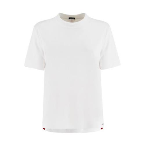 Katoenen T-shirt met ronde hals Kiton , White , Dames