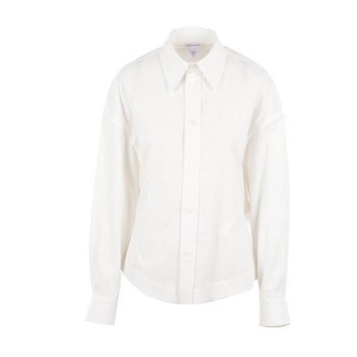 Witte Poplin Katoenen Overhemd met Balloneffect Bottega Veneta , White...