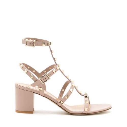 Poederroze Rockstud Enkelband Sandalen Valentino Garavani , Pink , Dam...