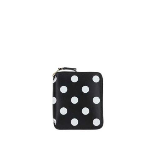Zwarte portemonnee met polka dot print en ritssluiting Comme des Garço...