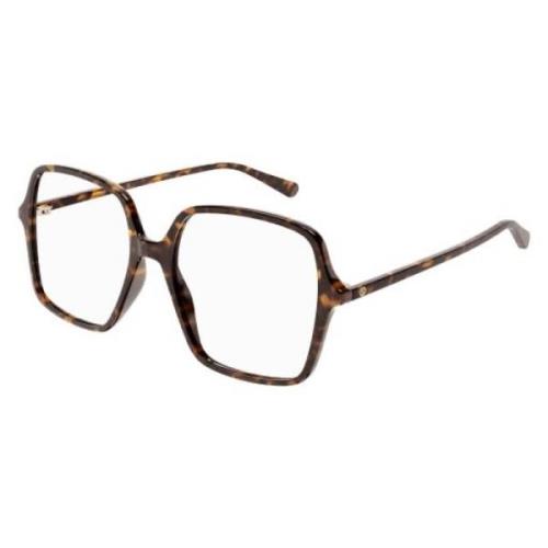 Gg1003O Havana Transparent Glasses Gucci , Brown , Unisex