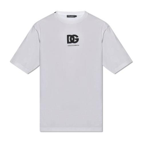 T-shirt met logo Dolce & Gabbana , White , Heren