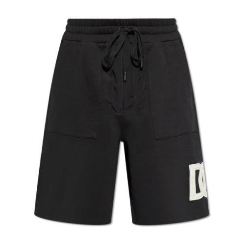 Shorts met logo Dolce & Gabbana , Black , Heren