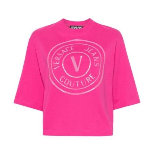 Fuchsia T-shirts en Polos met Zeefdruk Versace Jeans Couture , Pink , ...
