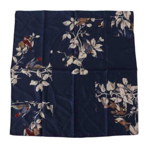 Zijden Bloemen Zakdoek Sjaal Dolce & Gabbana , Blue , Heren