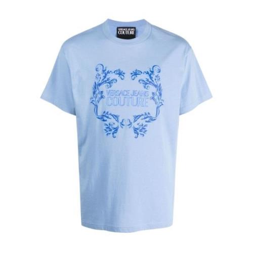 Logo T-shirt in Lichtblauw Versace Jeans Couture , Blue , Heren
