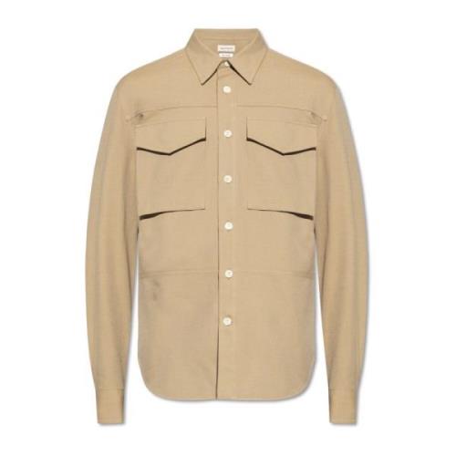 Katoenen shirt Alexander McQueen , Beige , Heren