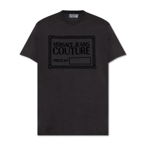 Bedrukt T-shirt Versace Jeans Couture , Black , Heren