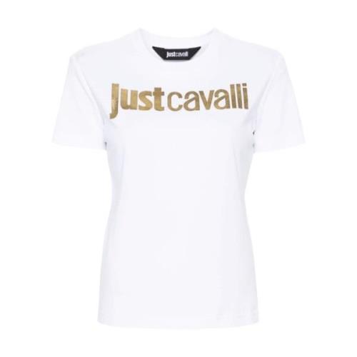 Witte Logo T-shirts en Polos Just Cavalli , White , Dames