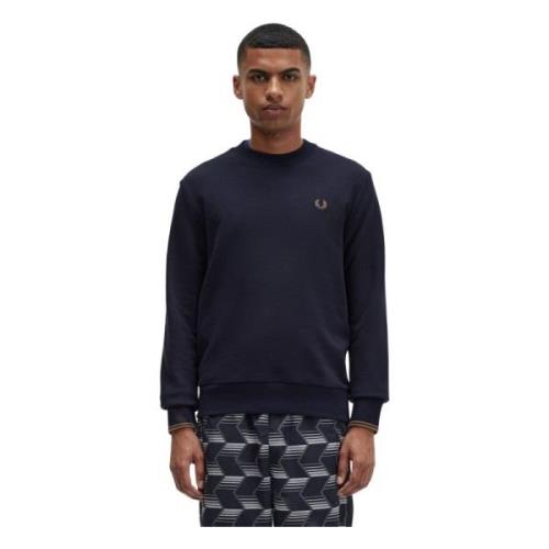 Krul Terugstroom Sweatshirt Hoodie Fred Perry , Blue , Heren