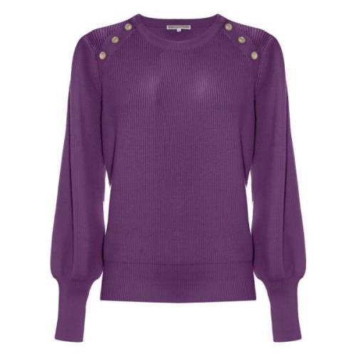 Elegante Sweater met knoopdetails Kocca , Purple , Dames