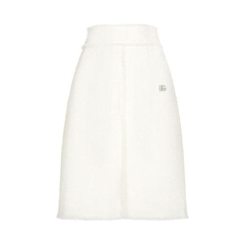 Crèmewitte Tweed Rok Dolce & Gabbana , White , Dames