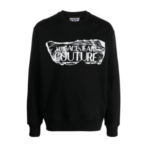 Zwart Logo Sweatshirt met Ronde Hals Versace Jeans Couture , Black , H...