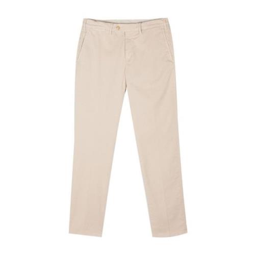 Licht Beige Stretch Katoenen Chino Broek Canali , Beige , Heren