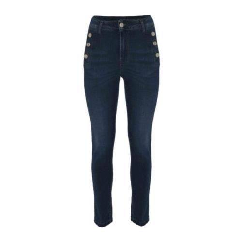Klassieke Skinny Jeans met Decoratieve Knopen Kocca , Blue , Dames