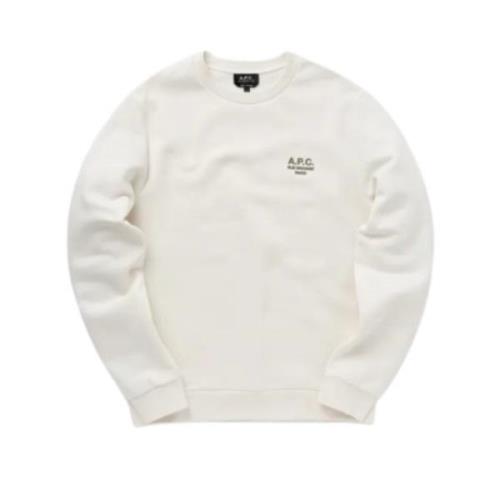 Witte Sweatshirt met Geborduurd Logo A.p.c. , White , Heren