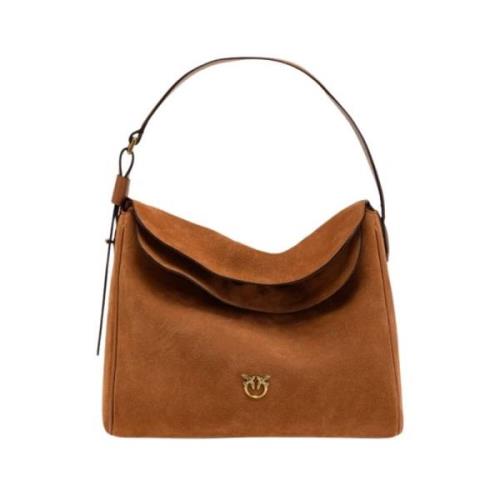 Grote Leaf Hobo Tas Pinko , Brown , Dames