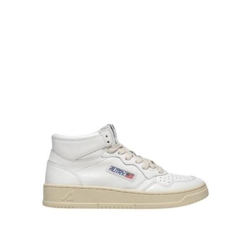 Basketbal-geïnspireerde Mid Sneakers Autry , White , Heren