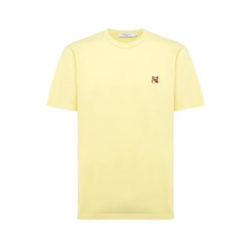 Effengekleurd Katoenen T-Shirt Maison Kitsuné , Yellow , Heren