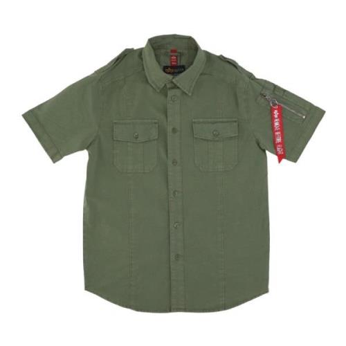 Short Sleeve Shirts Alpha Industries , Green , Heren