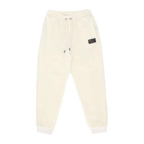 Off White Teddy Jogger voor Vrouwen Alpha Industries , White , Dames